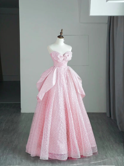 Niedliches Ballkleid mit Herzausschnitt, langes rosa Tüllkleid, Inspiration für Outfits zum 19. Geburtstag, formelles Kleid N528
