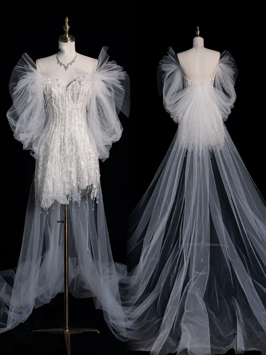 Robe de mariée fourreau classique, bustier, courte, blanche à manches, robe de mariée d'été N508