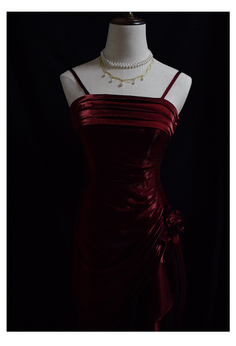Vintage 50er Jahre High-Low Spaghetti-Träger Ballkleid Inspiration Langes Retro Abendkleid Party 20. Geburtstag Outfit AB2341