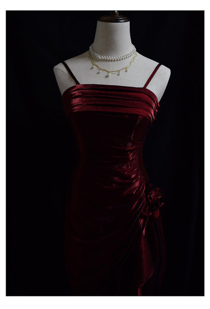 Vintage 50er Jahre High-Low Spaghetti-Träger Ballkleid Inspiration Langes Retro Abendkleid Party 20. Geburtstag Outfit AB2341
