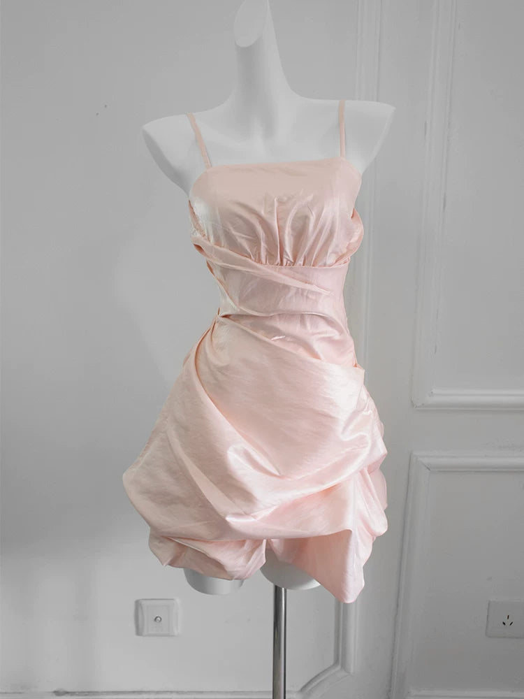 Vintage Ballkleid mit Spaghettiträgern, kurzes Cocktailkleid, Outfit für den 16. Geburtstag, Homecoming-Kleid, Abendkleid AB2370