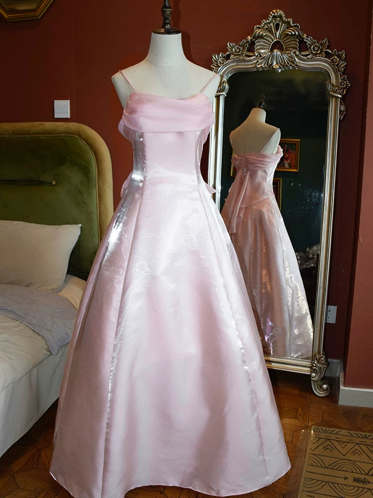Vintage Ballkleid im Stil der 1950er Jahre: Weißes Organza-Abendkleid mit Spaghettiträgern, Inspiration für lange Partys, Retro-Abendkleider, Outfits zum 20. Geburtstag AB2353