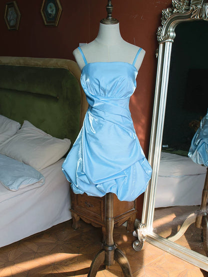 Vintage Ballkleid mit Spaghettiträgern, kurzes Cocktailkleid, Outfit für den 16. Geburtstag, Homecoming-Kleid, Abendkleid AB2370