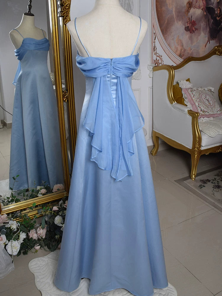 Vintage-Abendkleid im Stil der 1950er Jahre: A-Linie, Spaghettiträger, rosa, Inspiration für lange Partys, Retro-Abendkleider, Outfits zum 20. Geburtstag AB2354
