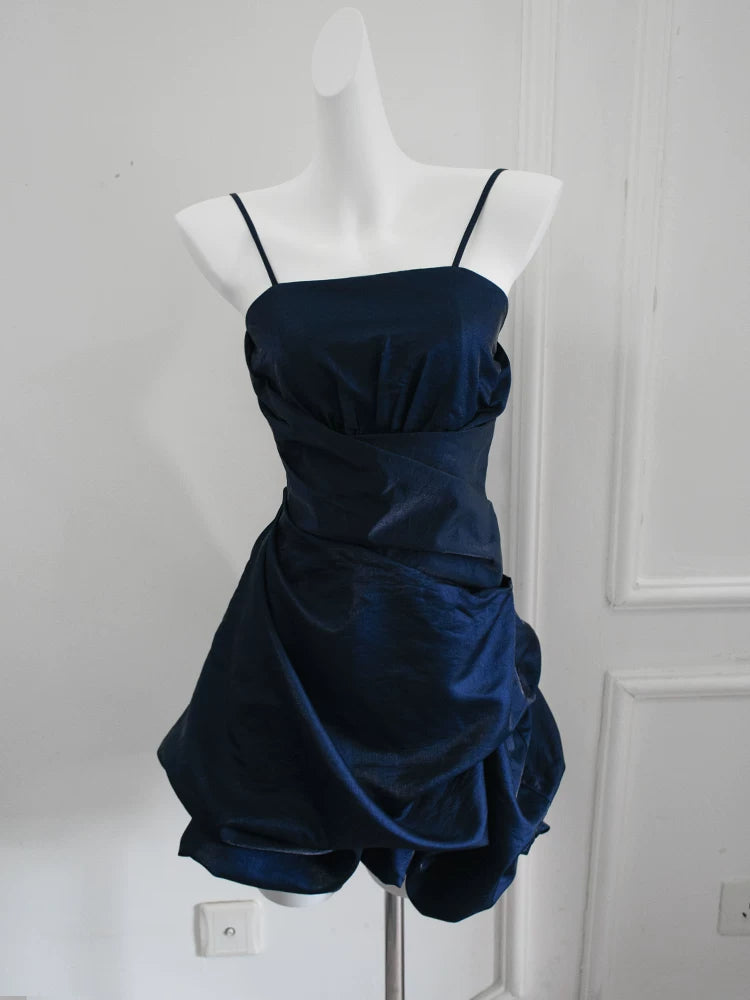Vintage Ballkleid mit Spaghettiträgern, kurzes Cocktailkleid, Outfit für den 16. Geburtstag, Homecoming-Kleid, Abendkleid AB2370