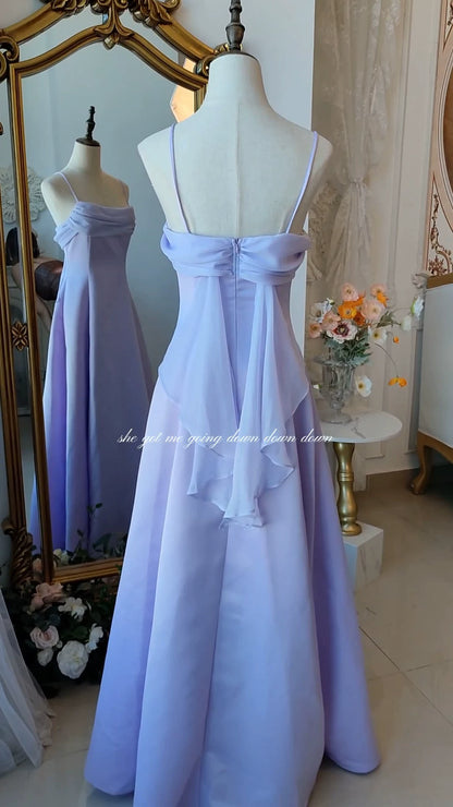 Vintage-Abendkleid im Stil der 1950er Jahre: A-Linie, Spaghettiträger, rosa, Inspiration für lange Partys, Retro-Abendkleider, Outfits zum 20. Geburtstag AB2354