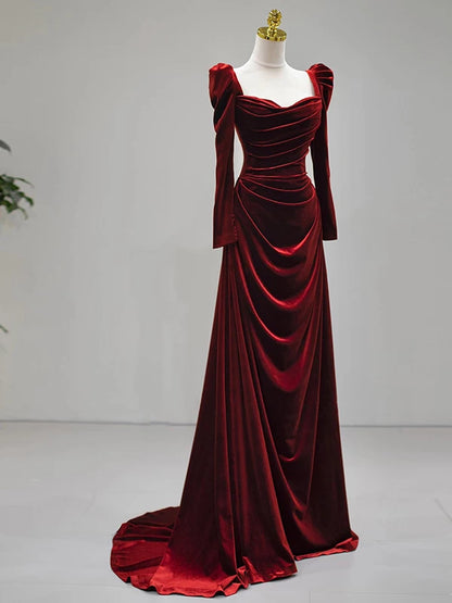 Robe de bal fourreau bleu royal à manches longues, inspiration robe de soirée, tenue pour un 20e anniversaire AB2249