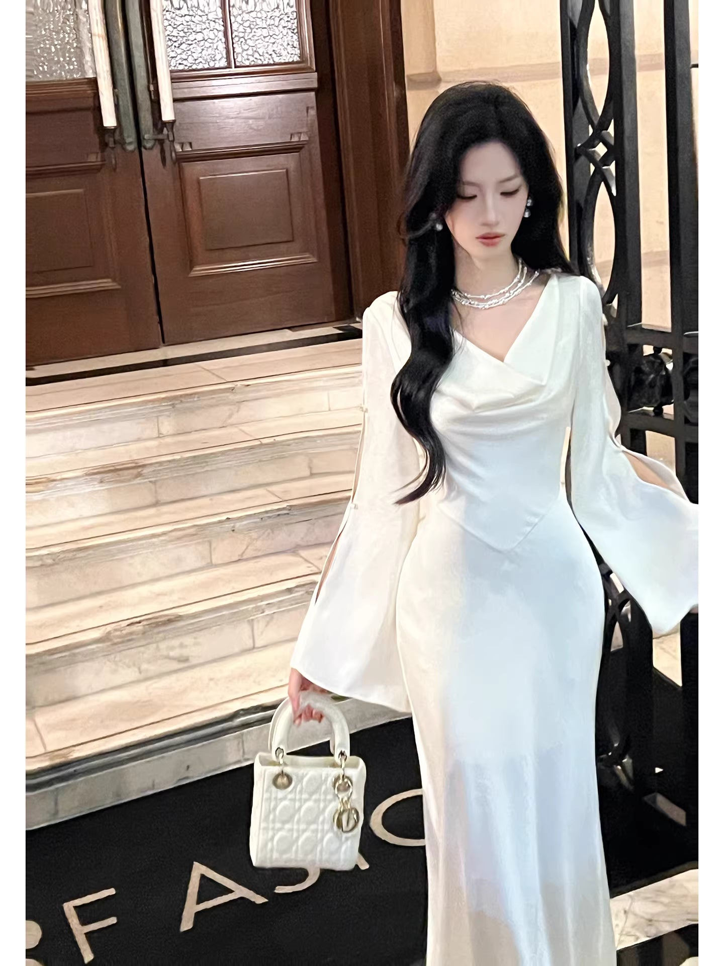 Robe de bal sirène sexy en satin blanc, col bénitier, longueur cheville, robe d'invitée de mariage, tenue pour un 20e anniversaire AB2483