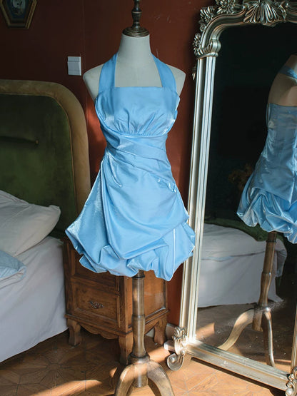Vintage Ballkleid, kurzes, pinkes Neckholder-Cocktailkleid, Outfit für den 16. Geburtstag, Homecoming-Kleid, Abendkleid AB2371