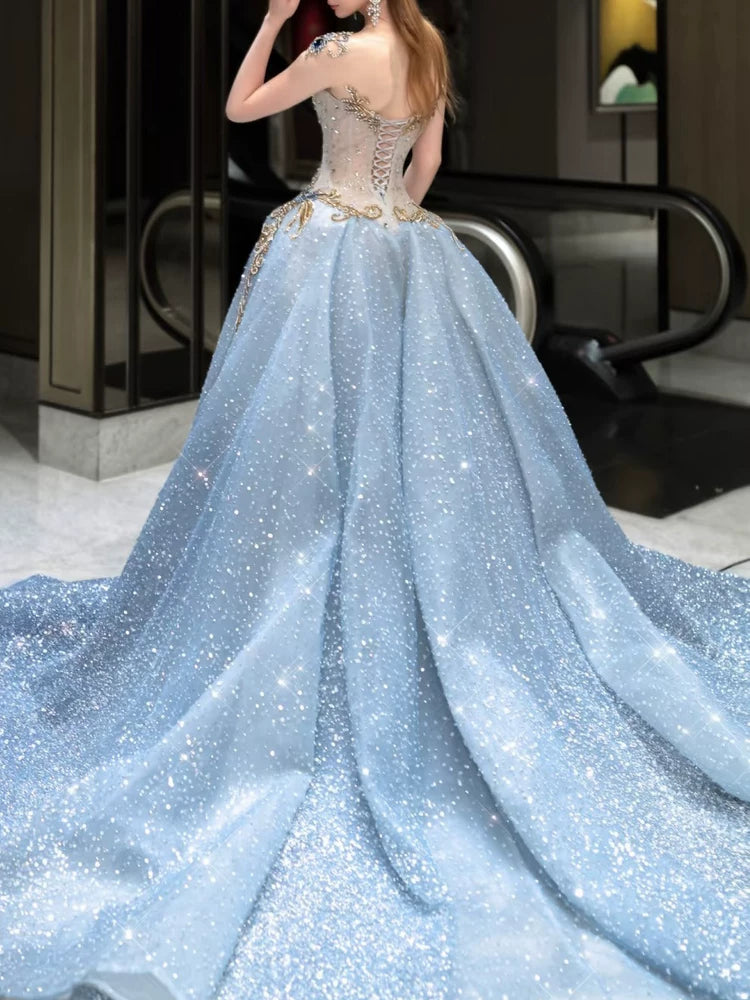 Elegantes Meerjungfrauen-Abendkleid mit Pailletten und Perlenstickerei, U-Boot-Ausschnitt, Inspiration für lange Partykleider, Outfits zum 19. Geburtstag AB2272