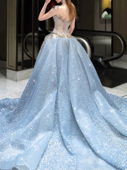 Elegantes Meerjungfrauen-Abendkleid mit Pailletten und Perlenstickerei, U-Boot-Ausschnitt, Inspiration für lange Partykleider, Outfits zum 19. Geburtstag AB2272