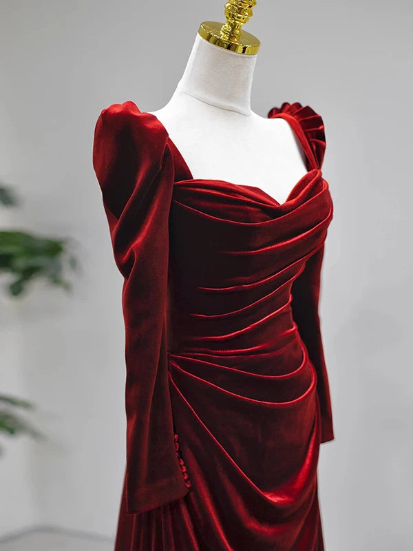 Robe de bal fourreau bleu royal à manches longues, inspiration robe de soirée, tenue pour un 20e anniversaire AB2249