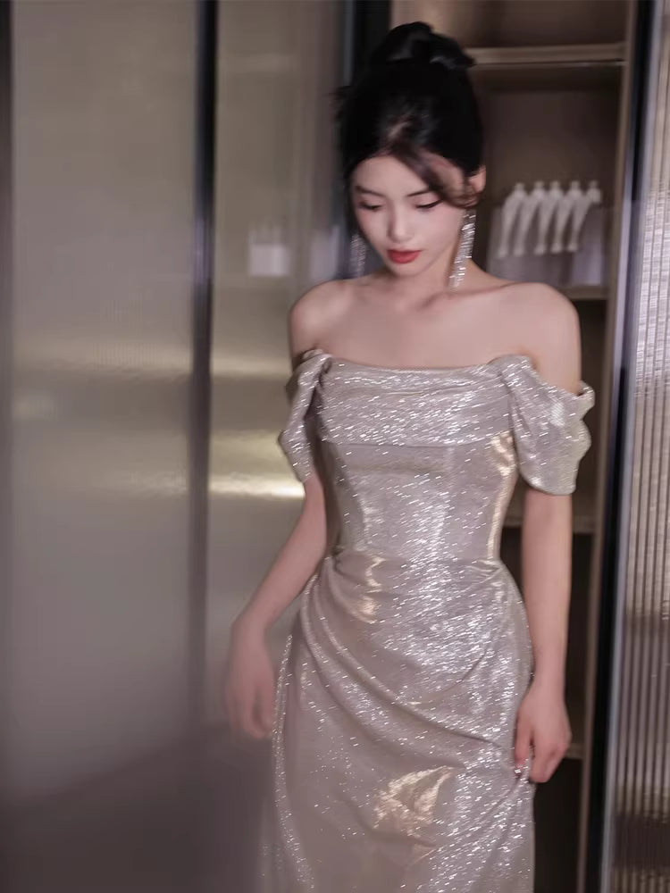 Robe de bal sirène princesse à épaules dénudées et sequins - Inspiration robes de soirée longues - Tenues pour un 20e anniversaire AB2250