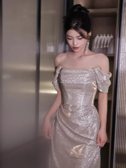 Robe de bal sirène princesse à épaules dénudées et sequins - Inspiration robes de soirée longues - Tenues pour un 20e anniversaire AB2250