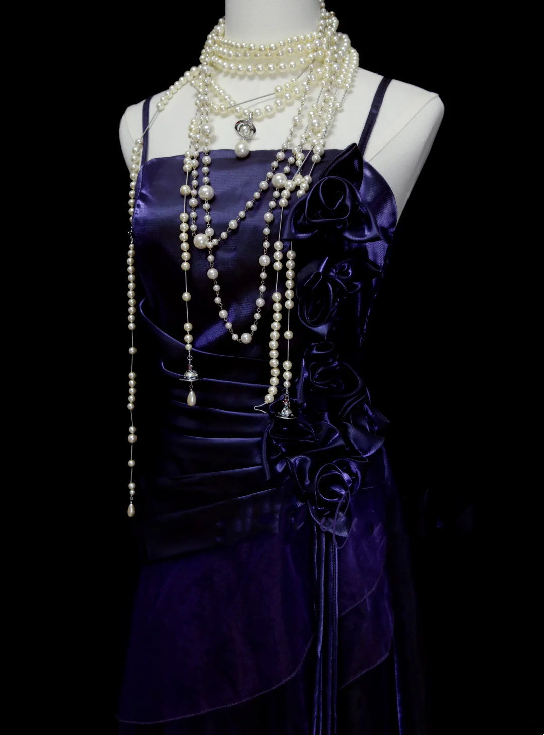 Robe de bal longue chic à bretelles spaghetti, couleur raisin et fleurs, coupe trapèze, idéale pour une soirée, un 19e anniversaire ou une remise de diplôme (OB048)