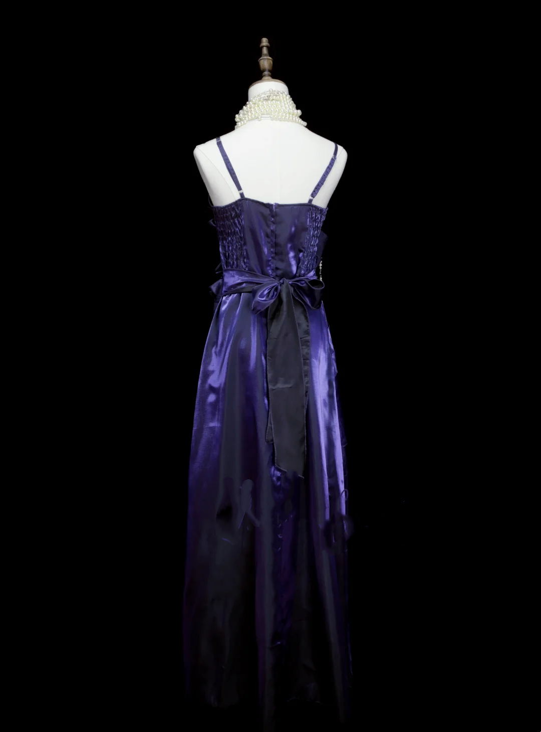 Robe de bal longue chic à bretelles spaghetti, couleur raisin et fleurs, coupe trapèze, idéale pour une soirée, un 19e anniversaire ou une remise de diplôme (OB048)