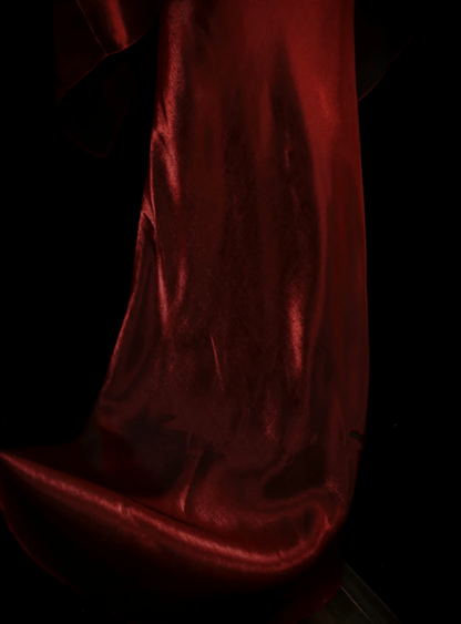 Elegantes, burgunderrotes A-Linien-Abendkleid mit Spaghettiträgern und Blumenmuster, Cape-Verzierung, Partykleid, Outfit für den 19. Geburtstag, Abschlusskleid OB049