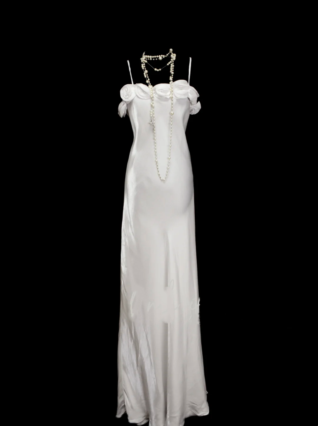 Robe de soirée sirène vintage à fines bretelles, style années 80, 70, 90, blanche, longue, idéale pour les bals de fin d'année ou les remises de diplômes (N1148)