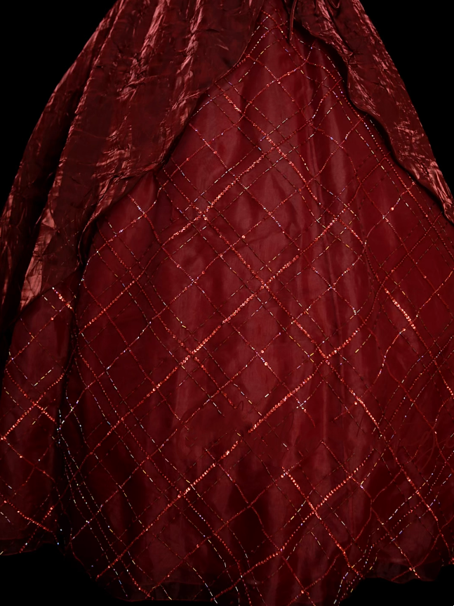 Vintage Ball Gown Spaghetti Strap Burgundy Sweet 16 Dresses Quinceanera Dress Long 15 Vestidos De Fiesta N1322
