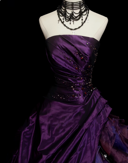 Robe de bal vintage sans bretelles violette pour Sweet 16, robe de quinceañera longue, taille 15, Vestidos De Fiesta N1323