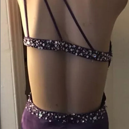 Robe de bal longue vintage style sirène, asymétrique, en satin raisin, sans manches, tenue de soirée pour 21e anniversaire, robe de remise de diplôme, RB017
