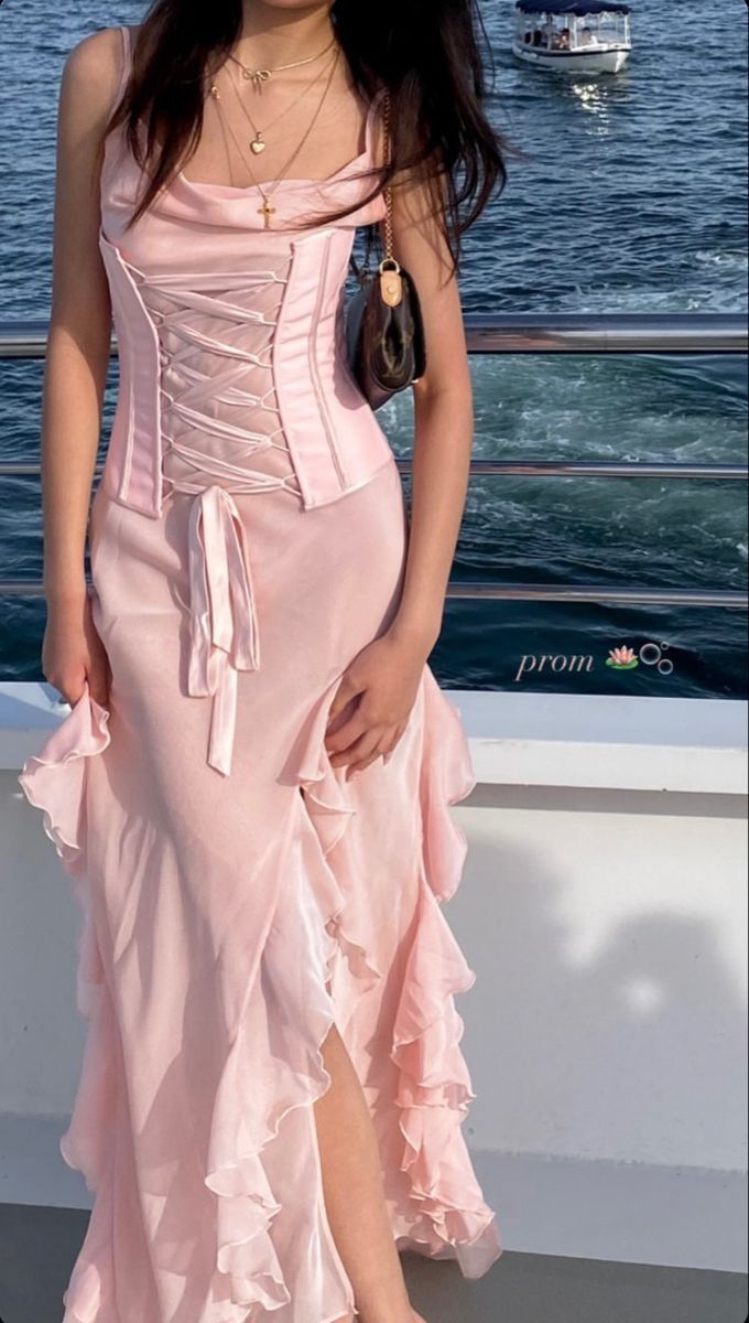 Robe de bal sirène sexy à bretelles spaghetti rose, longue robe de soirée, tenue d'anniversaire pour 18 ans, robe de remise de diplôme RB1038