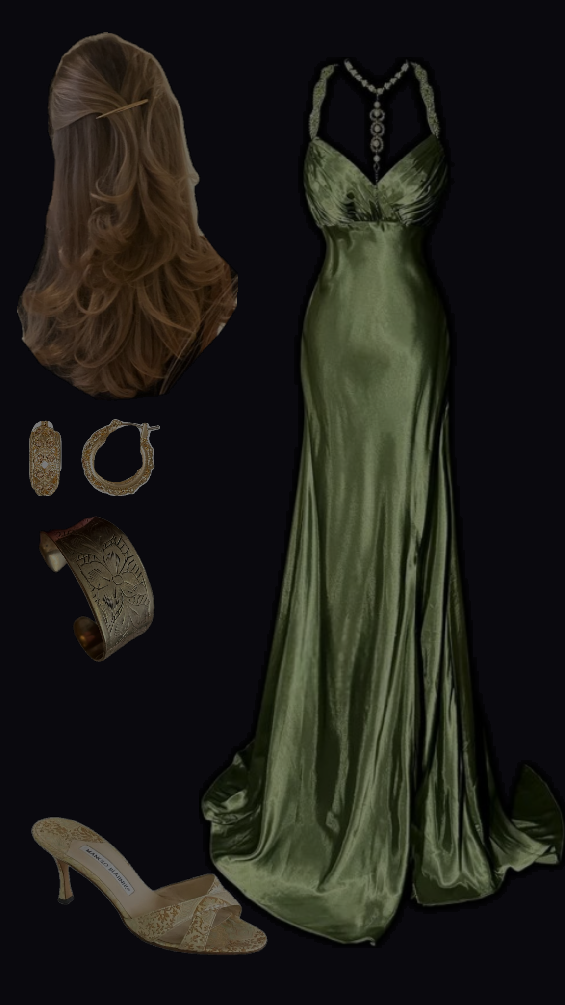 Robe de bal sirène vintage à bretelles spaghetti vert olive, tenue longue pour 18e anniversaire, robe de soirée dansante pour lycée RB1058