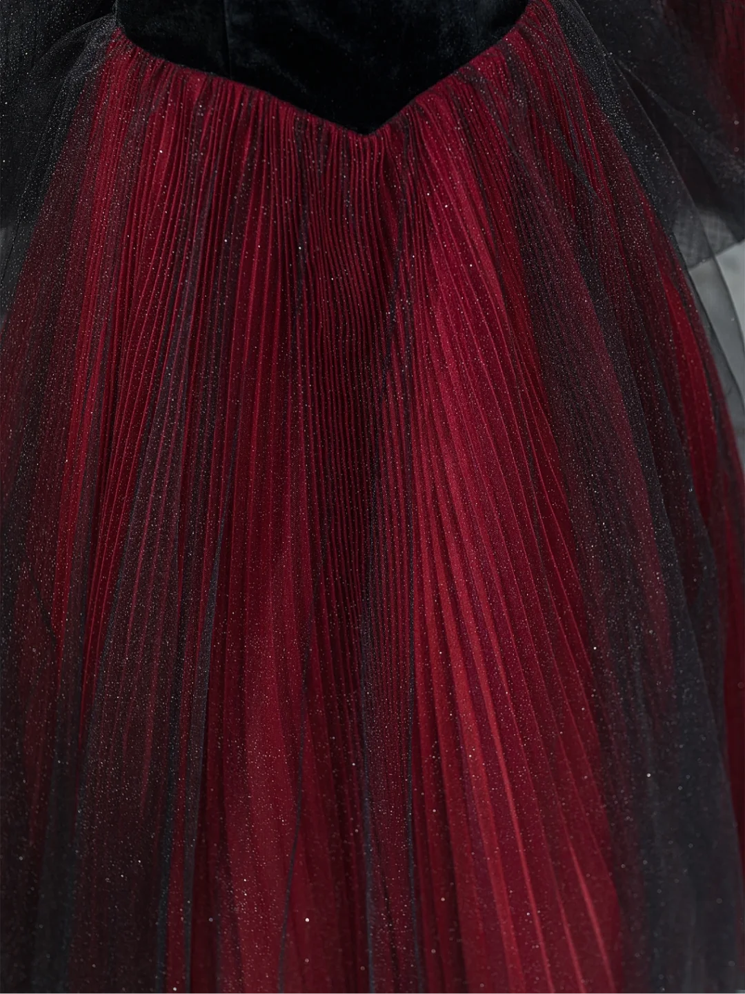 Robe de bal modeste en tulle bordeaux noir, décolleté en cœur, robe de soirée longue, tenue d'anniversaire, robe de remise de diplôme pour adolescentes, RB1079