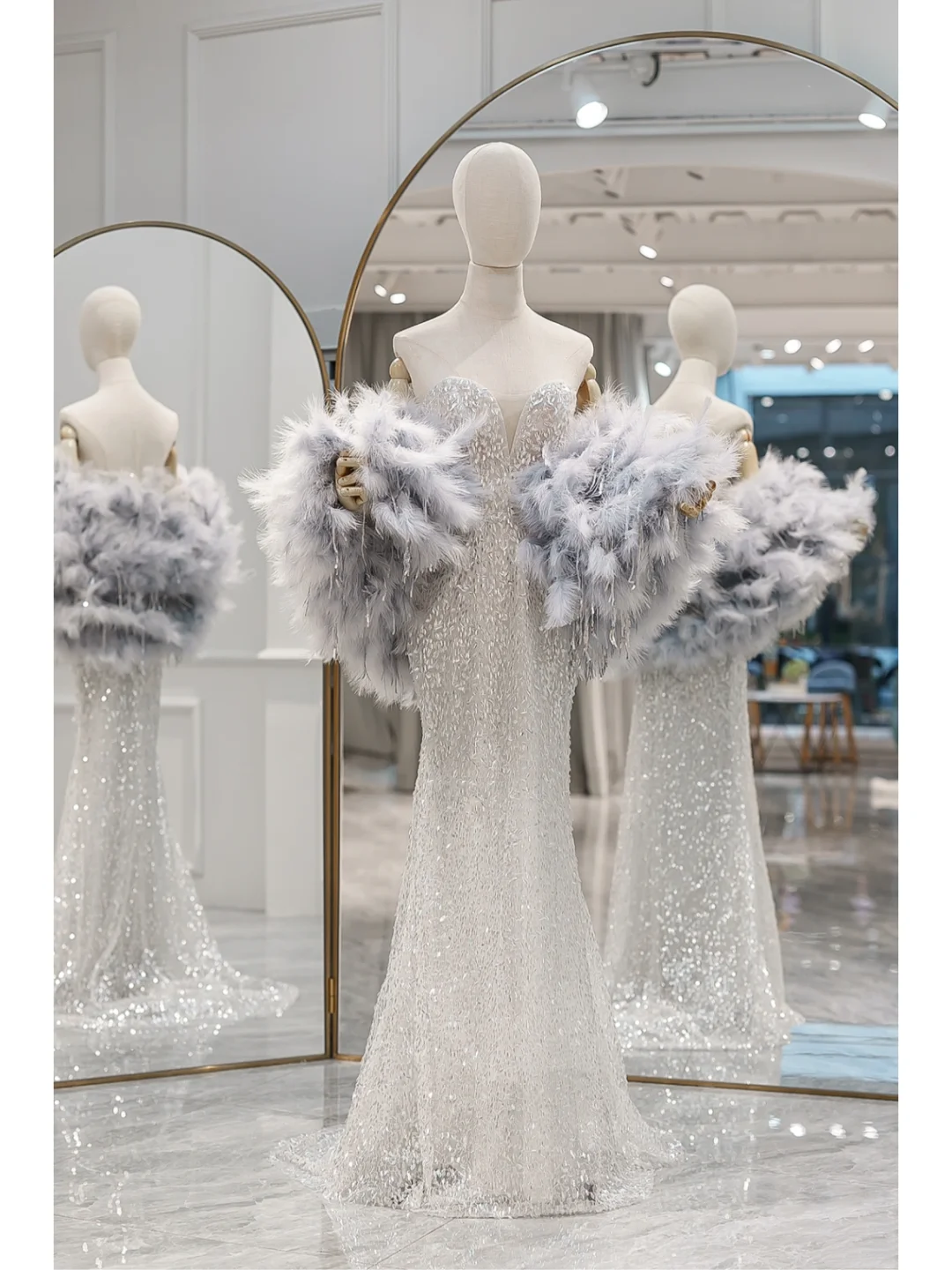 Robe de bal sirène modeste à paillettes argentées et décolleté en cœur, longue, tenue de soirée, d'anniversaire, de remise de diplôme, pour adolescentes, RB1080