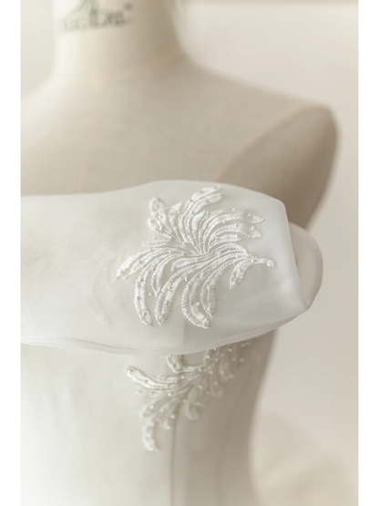 Robe de mariée élégante et modeste, bustier, ajustée, en dentelle blanche, style corset, longue, RB1103