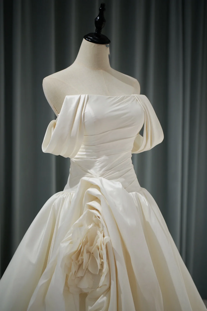 Modest Ball Gown Strapless Ivory Fitted Corset Wedding Dress Long Bridal Gown Wedding Gowns RB1127