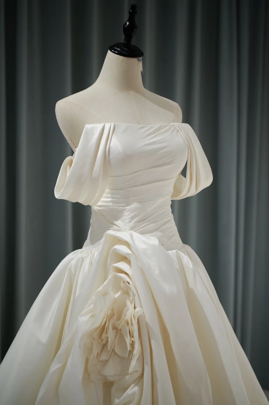 Modest Ball Gown Strapless Ivory Fitted Corset Wedding Dress Long Bridal Gown Wedding Gowns RB1127