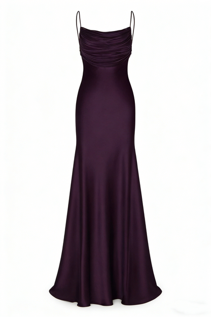 Robe de bal longue bleu marine à bretelles spaghetti et sirène sexy, tenue de soirée pour 21e anniversaire, robe de remise de diplôme RB1199