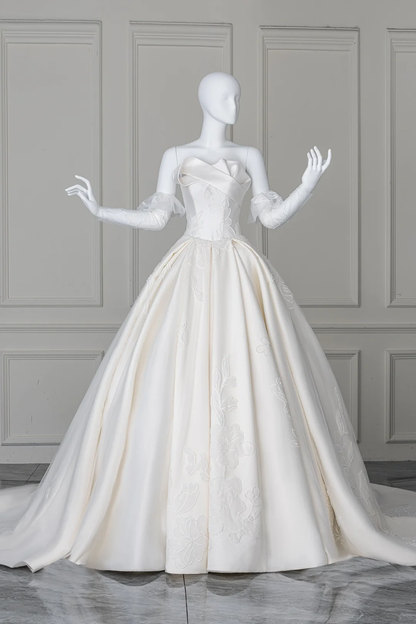 Modest Ball Gown Sweetheart With Long Sleeves Fitted Lace Corset Wedding Dress Long Bridal Gown Wedding Dresses RB1207
