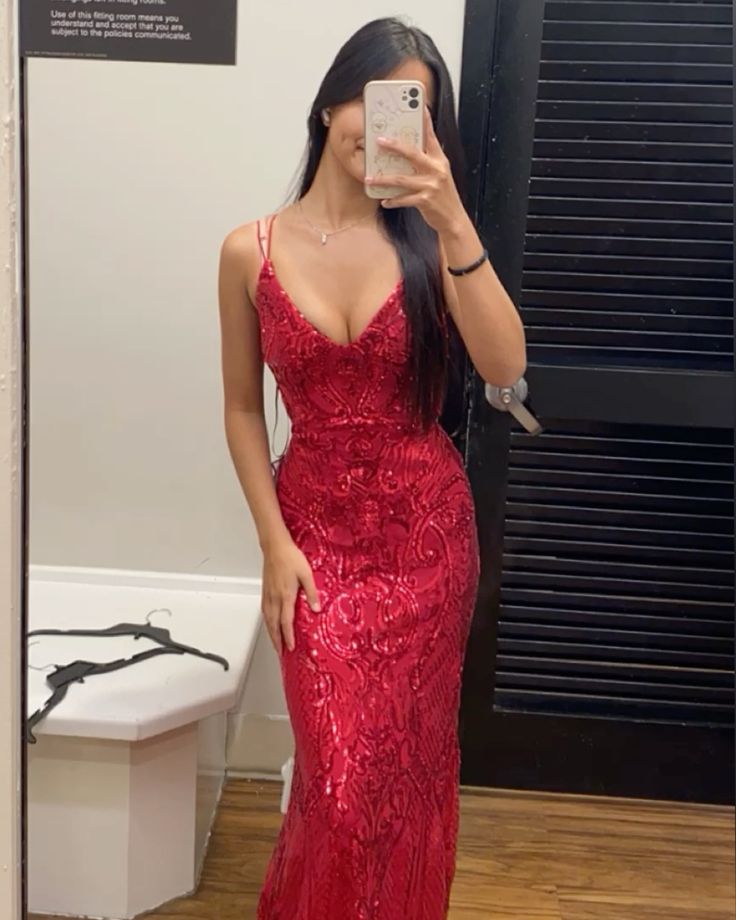 Robe de bal sirène sexy à bretelles spaghetti, rose vif, longue, fendue, tenue pour 18e anniversaire, robe de soirée dansante au lycée, RB1230