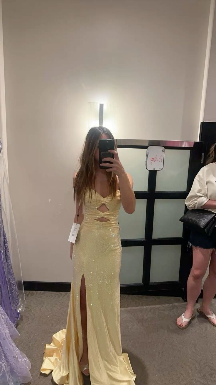 Robe de bal sirène sexy à paillettes jaunes et décolleté en cœur, tenue longue pour 18e anniversaire, robe de soirée dansante au lycée RB1246