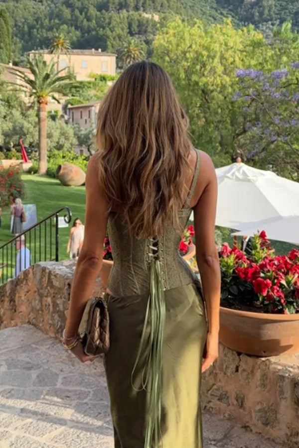 Robe de bal sirène chic en satin vert olive, décolleté en cœur, tenue de soirée pour 20e anniversaire, robe de remise de diplôme RB1392
