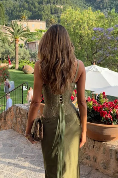 Robe de bal sirène chic en satin vert olive, décolleté en cœur, tenue de soirée pour 20e anniversaire, robe de remise de diplôme RB1392