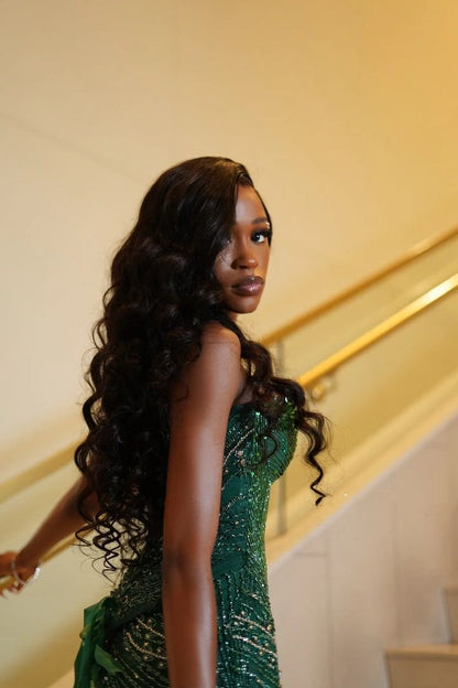 Glamour Mermaid Sweetheart Green Sequin Beads Prom Dresses Party Dress 20th Birthday Outfits Graduation Dress RB1436