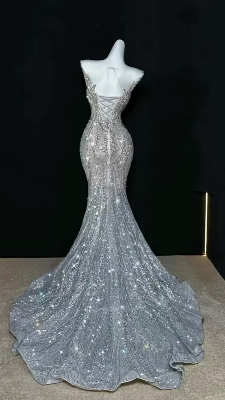 Romantic Mermaid Scoop Neck Silver Sequin Fitted Corset Beads Wedding Dress Long Bridal Gown Wedding Dresses RB1459