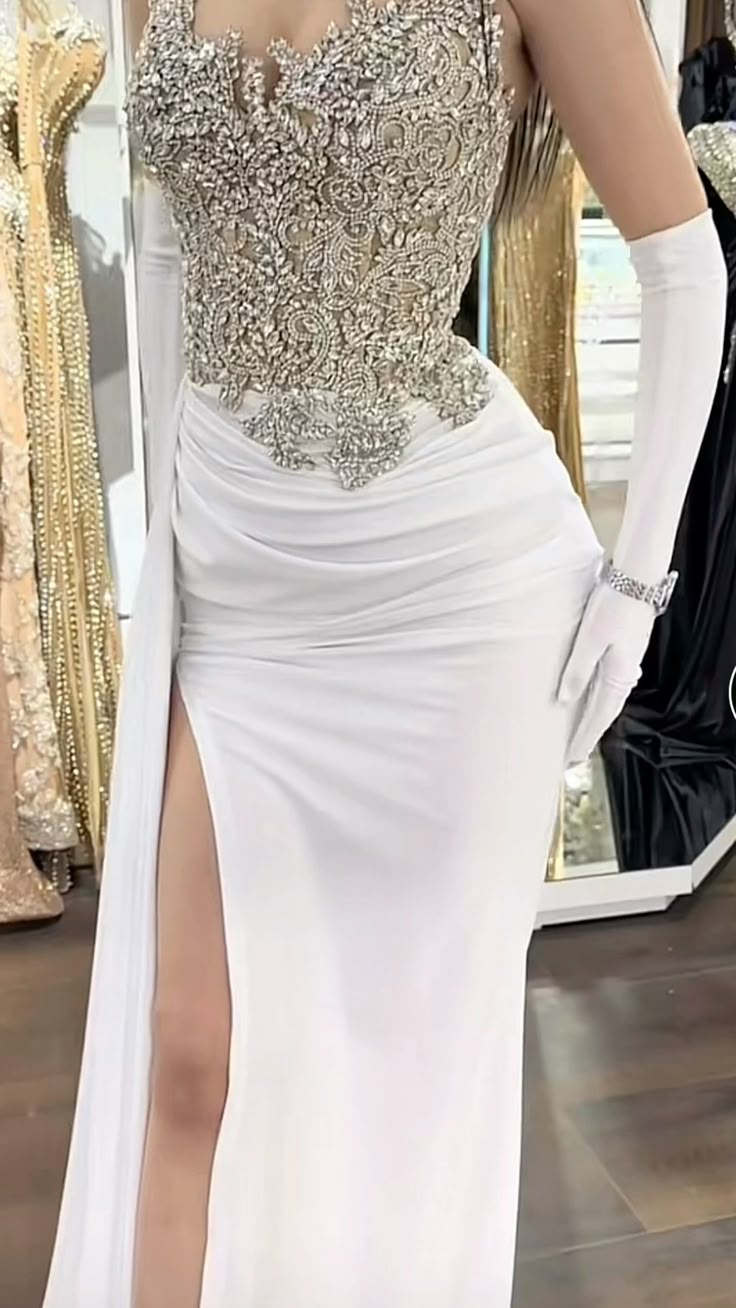 Robe de bal élégante style sirène, décolleté en cœur, fendue à sequins et plissée, pour adolescentes, tenue de soirée pour 18 ans, RB1497