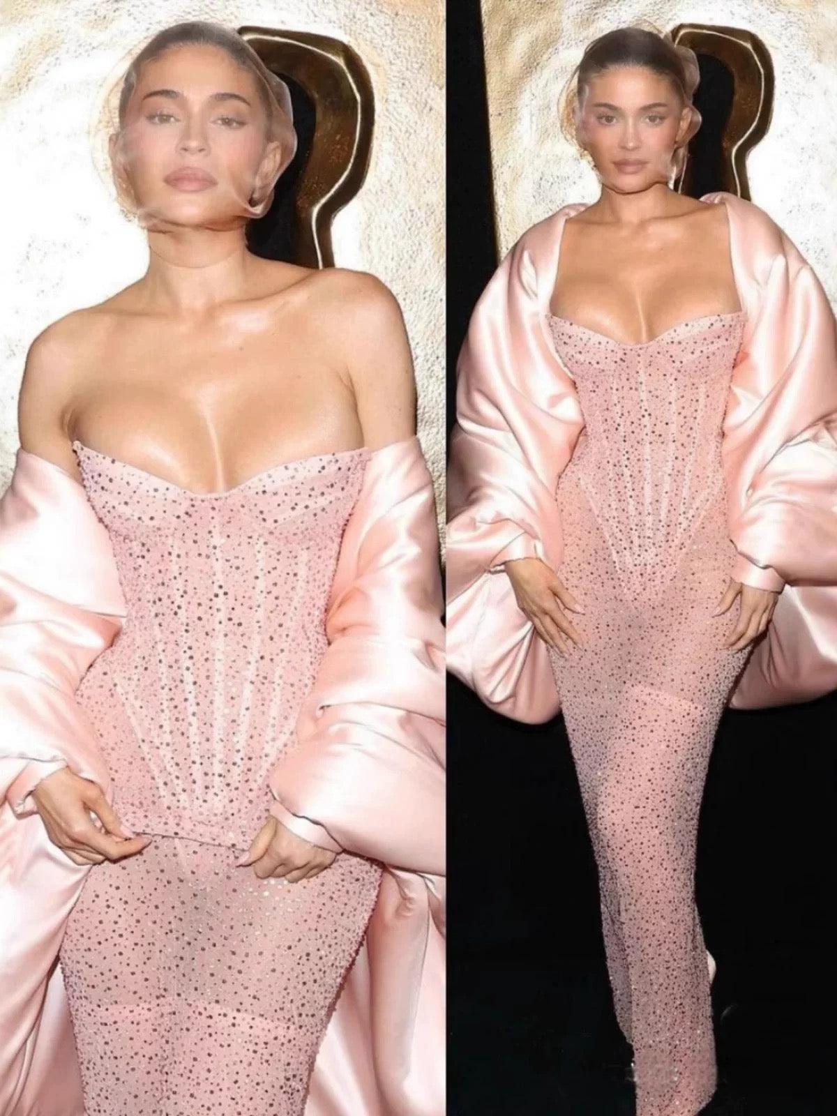Robe de bal sirène élégante à paillettes roses et décolleté en cœur, tenue pour un 21e anniversaire, robe de remise de diplôme RB1499