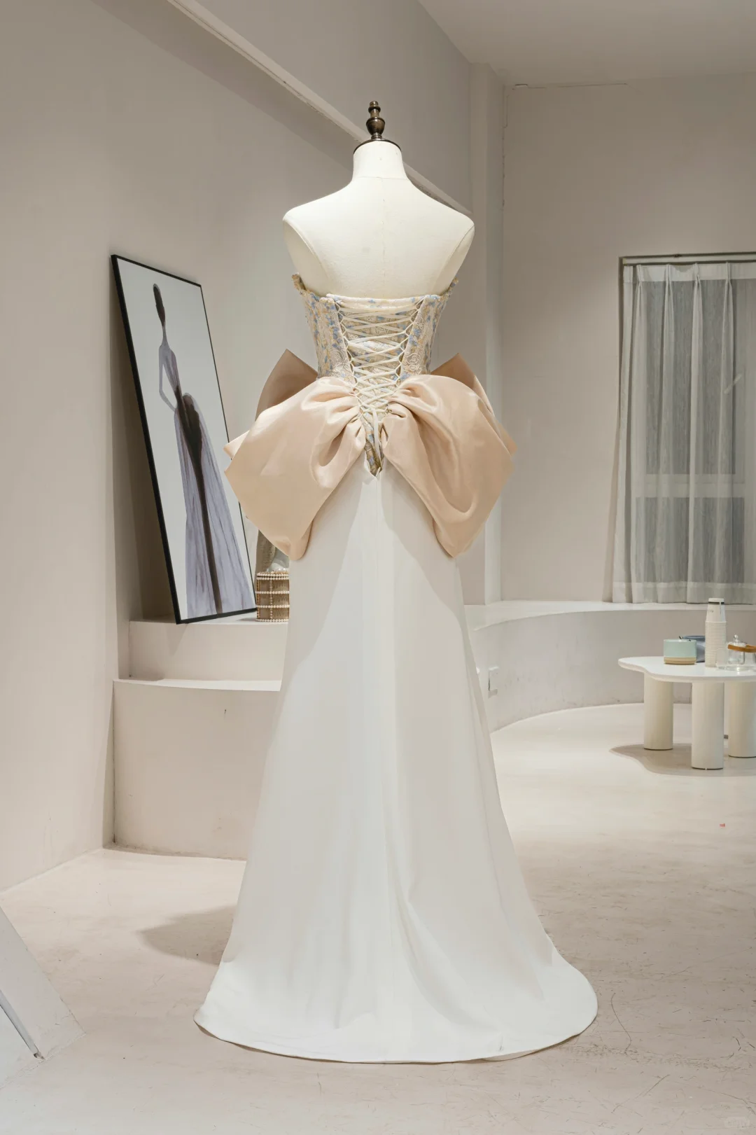 Robe de mariée sirène romantique en satin, décolleté en cœur, corset ajusté, longue robe de mariée, RB1596