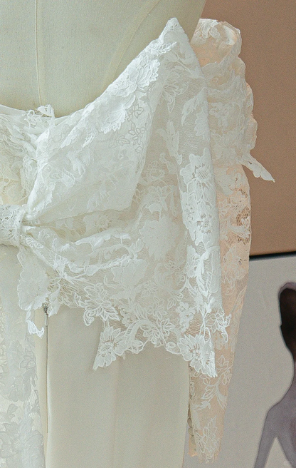 Robe de mariée sirène modeste à épaules dénudées, corset ajusté en dentelle, manches longues, ajustée et évasée, RB1616