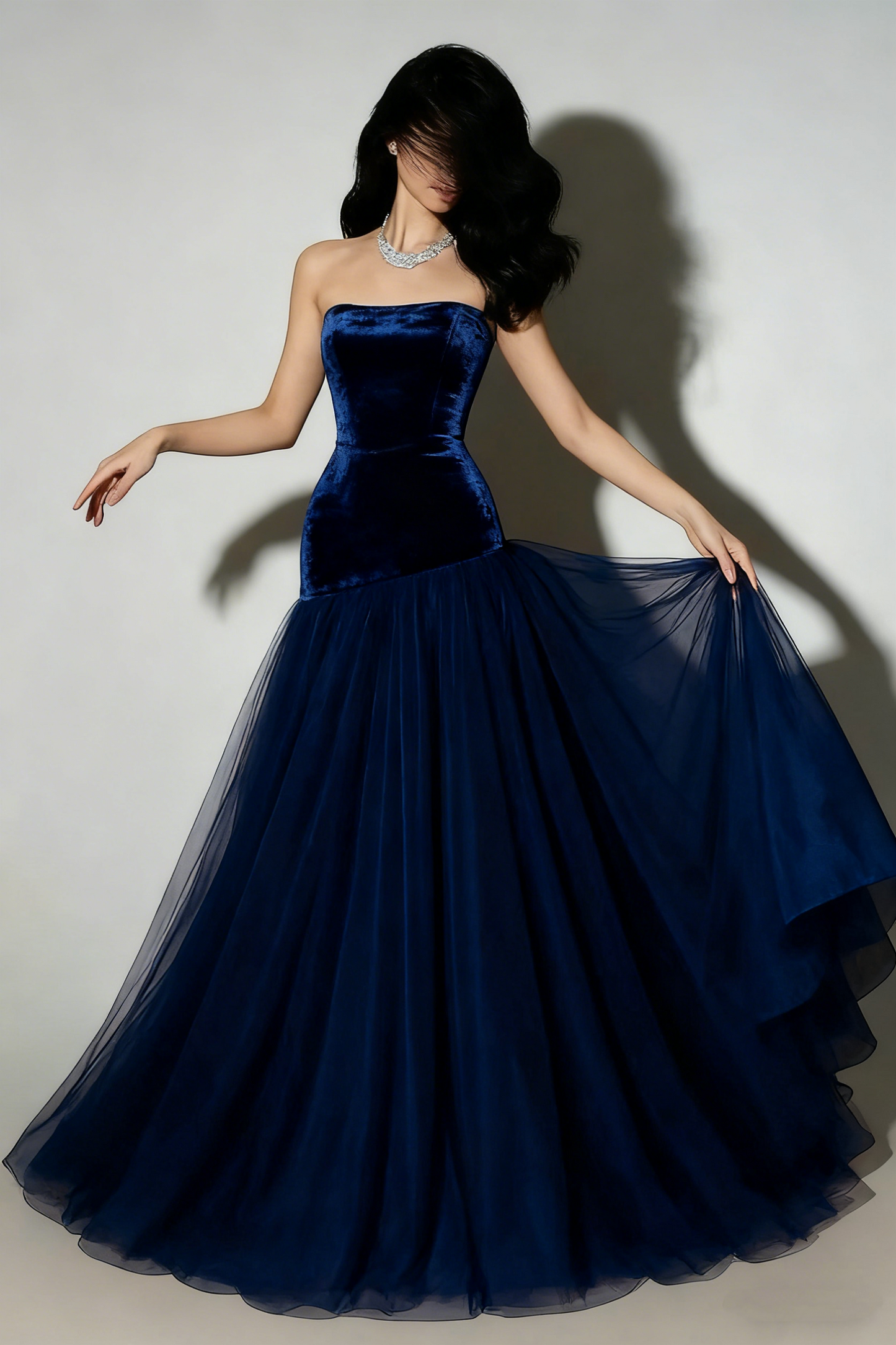 Vintage Mermaid Strapless Burgundy Tulle Long Prom Dresses For Teens Formal Dress 20th Birthday Outfits Prom Gown RB1628
