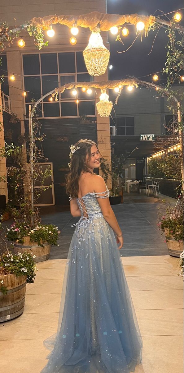 Robe de bal longue en tulle bleu, élégante, coupe trapèze, bretelles, tenue d'anniversaire, RB1707