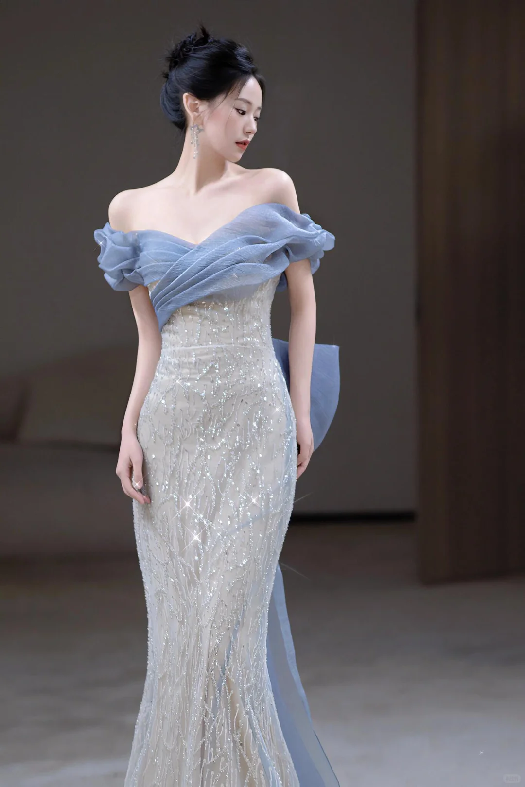 Robe de bal élégante à paillettes et épaules dénudées, style sirène, tenue de soirée pour 18 ans, RB1778