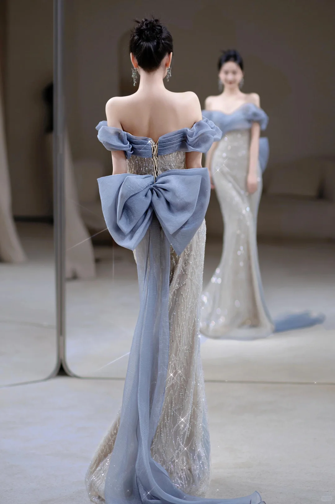 Robe de bal élégante à paillettes et épaules dénudées, style sirène, tenue de soirée pour 18 ans, RB1778