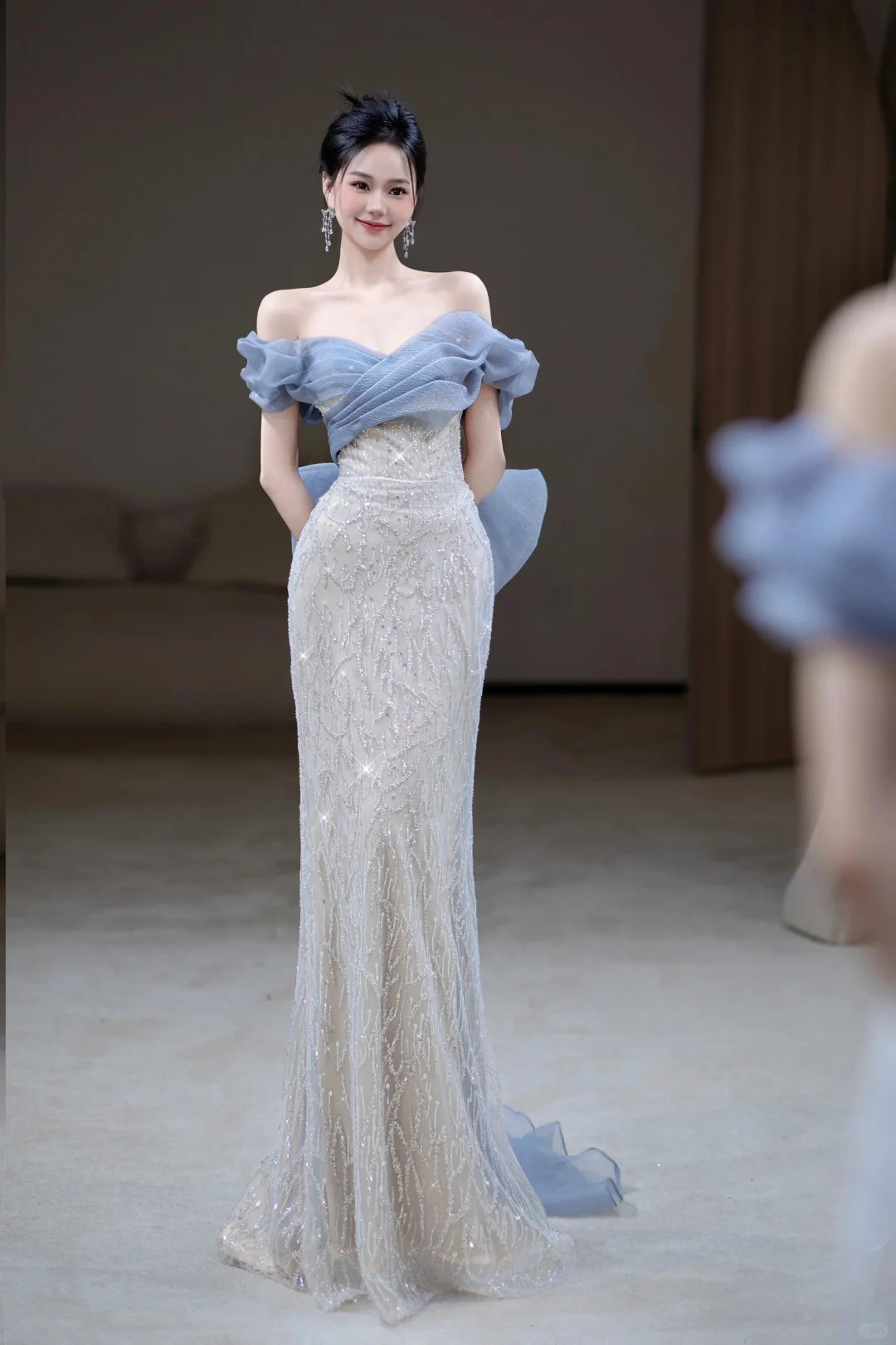 Robe de bal élégante à paillettes et épaules dénudées, style sirène, tenue de soirée pour 18 ans, RB1778