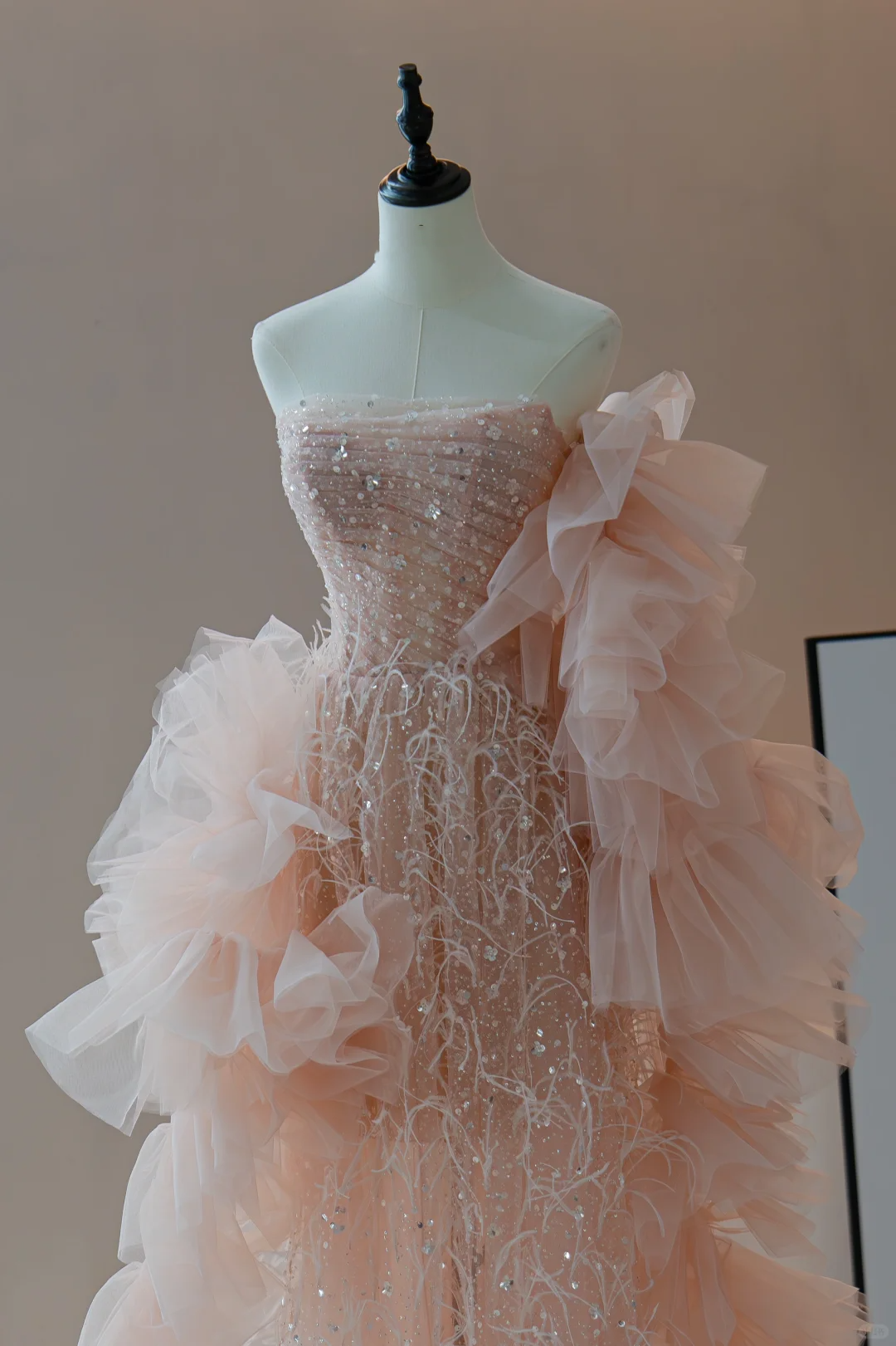 Robe de bal de fin d'année rose à paillettes et perles, coupe trapèze, sans bretelles, tenue de soirée pour 18 ans, RB1794
